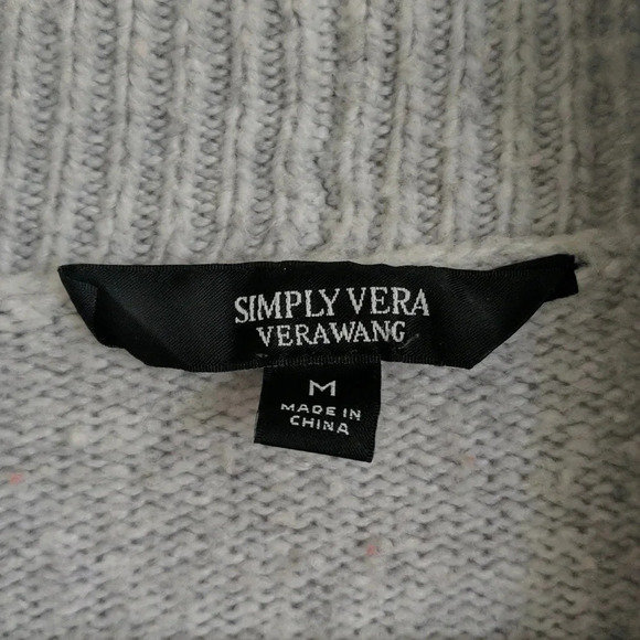 Simply Vera Vera Wang Ribbed Cardigan | Color Heather Gray | Size M - Picture 3 of 6